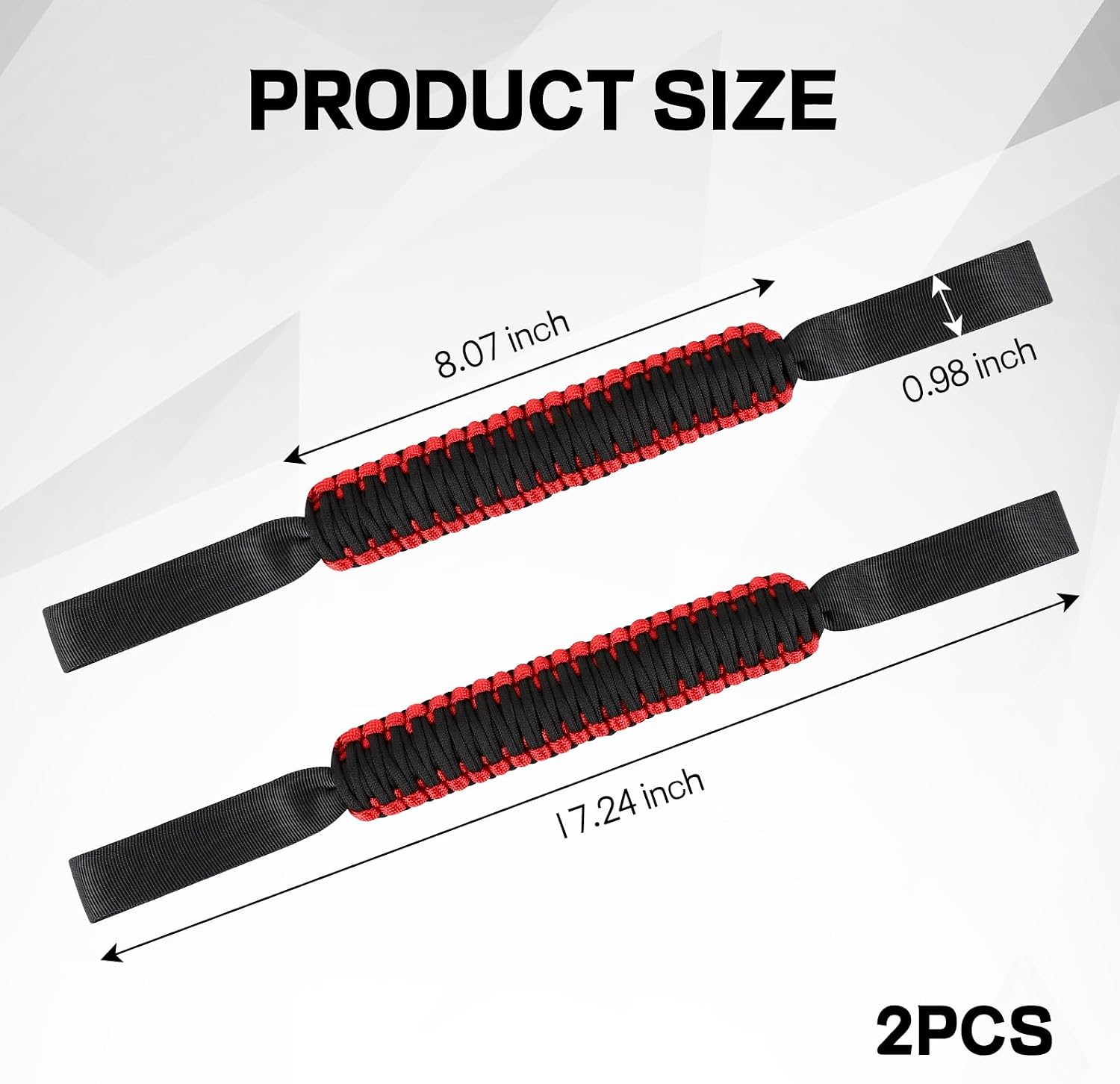 wuyaoyao 2PCS Car Headrest Grab Handles, Nylon Paracord Auto Back Seat Grab Handle, Seat Mount Passenger Grip Handles, Universal Interior Car Accessories for SUVs Trucks Pickups (Red+Black)