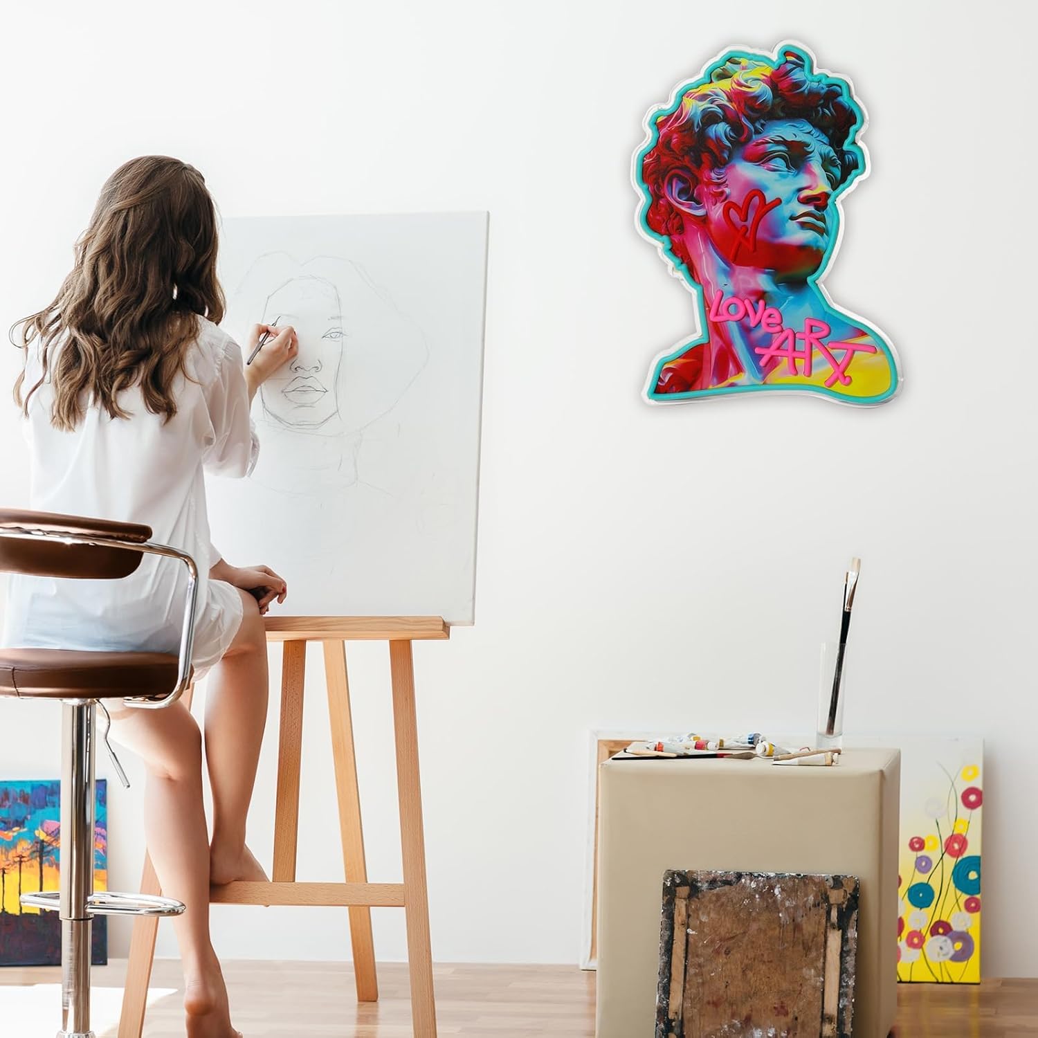 Is This Art Neon Signs, USB Powered Night Light Wall Decor LED with Dimmable Switch for Bedroom Holiday Party Home - Image 5