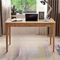 ODCVKRT Solid Wood 47-Inch Desk with Drawers - Small Space Computer Gaming Study Home Office Desk, Bedroom PC Table (Wood Color)
