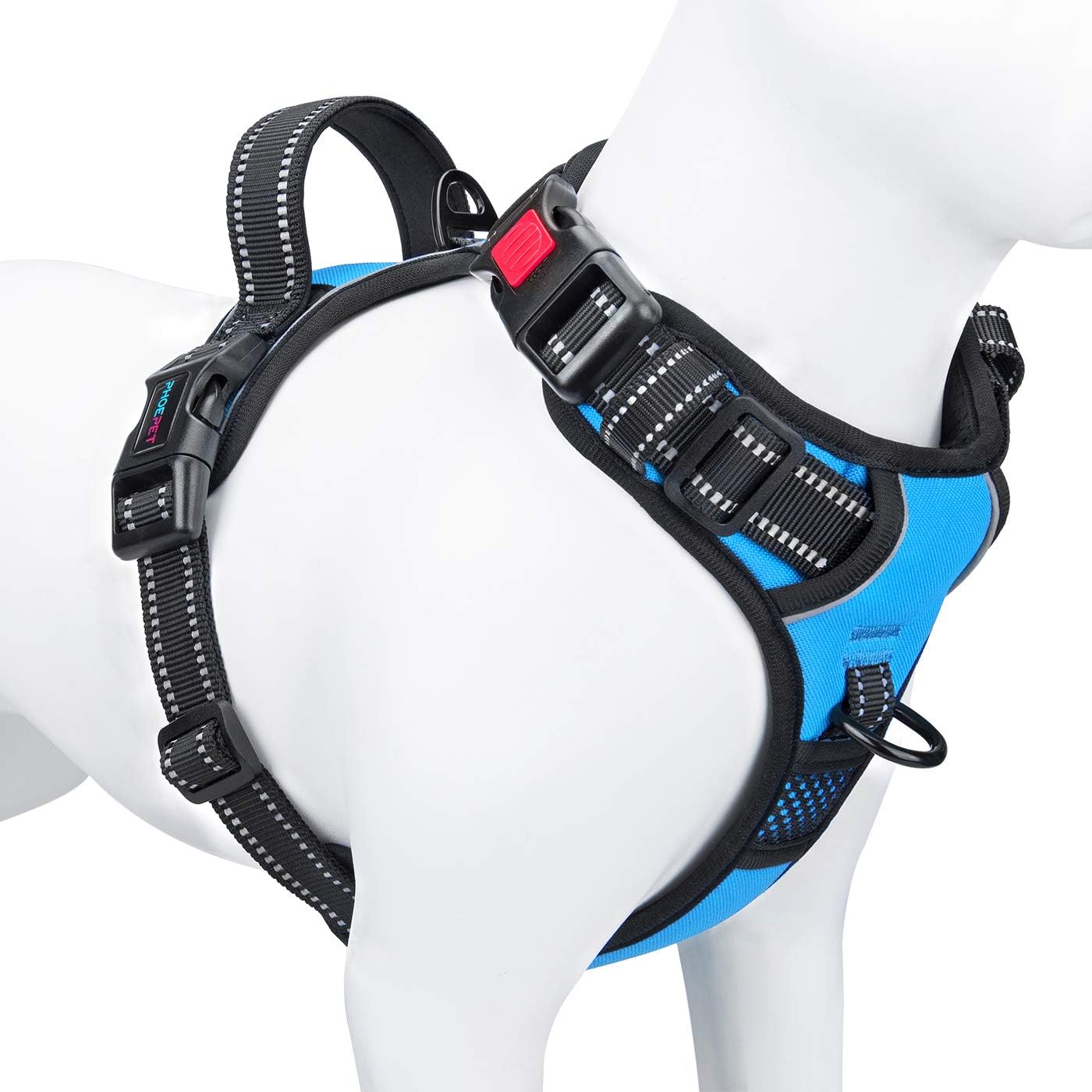 PHOEPET Reflective Dog Harness Large Breed Adjustable No