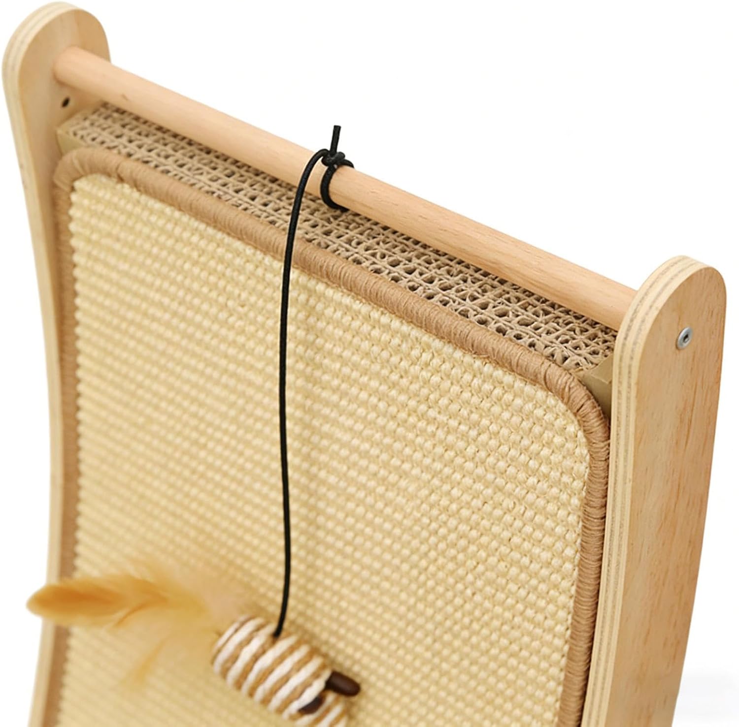 Cat Scratcher - Interactive Boredom Relief Cat Toy with Vertical Scratching Board Hanging Toy Mouse, Indoor Home Living Room Corner Floor Keeps Cats Kittens Entertained Active Stimulated