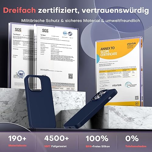 Vista 362 de TOCOL - Funda 5 en 1 para iPhone 11, con 2 protectores de pantalla + 2 protectores de lente de cámara, funda delgada de silicona líquida a prueba