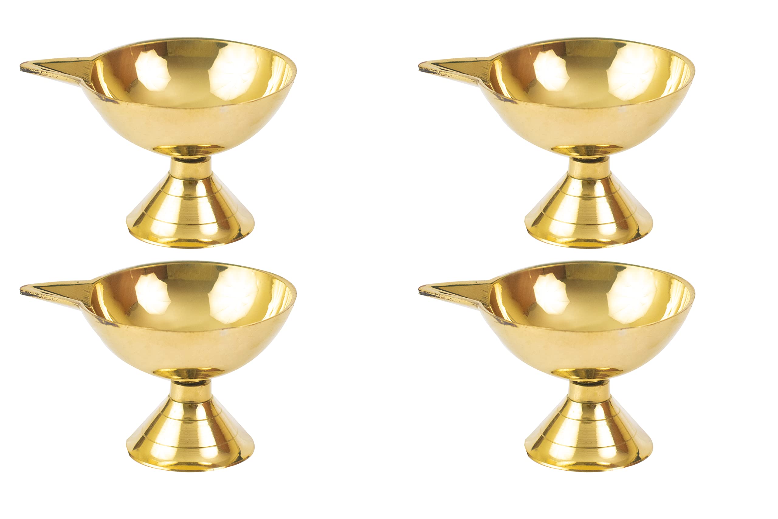 Spillbox Traditional Brass Diya for Puja | Pooja Aarti | Arti Deepak Deepam Oil Lamp for Home Temple Puja Articles Decor Gifts-SSDA-M- (4)