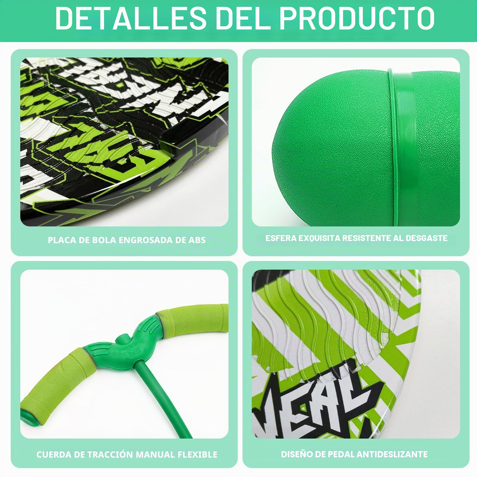 Pogo con Asas,100KG Equilibrado y Coordinado Pogo de Rebote, Las Asas Son Ajustables Equipado para Niños y Adultos para Entrenar Las Habilidades de Equilibrio (Verde)