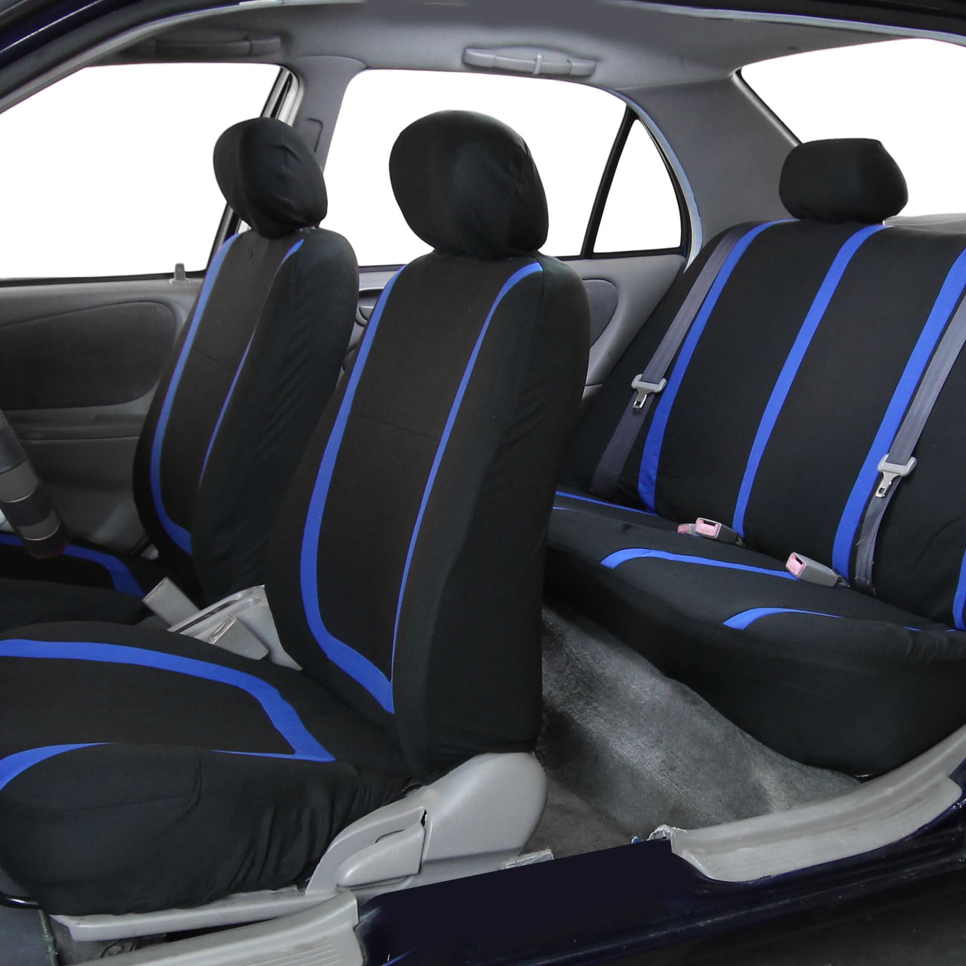 Autositzbezüge Set für Skoda Fabia 1999-2026, Atmungsaktiv Autoschonbezüge Vordersitze und Rücksitze Sitzschoner Autozubehör,Blue-9-piece Set