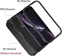 Vista 4 de Co-Goldguard Funda para iPhone XR, [3 capas] [a prueba de golpes] [a prueba de caídas] para iPhone XR, funda de protección resistente para iPhone