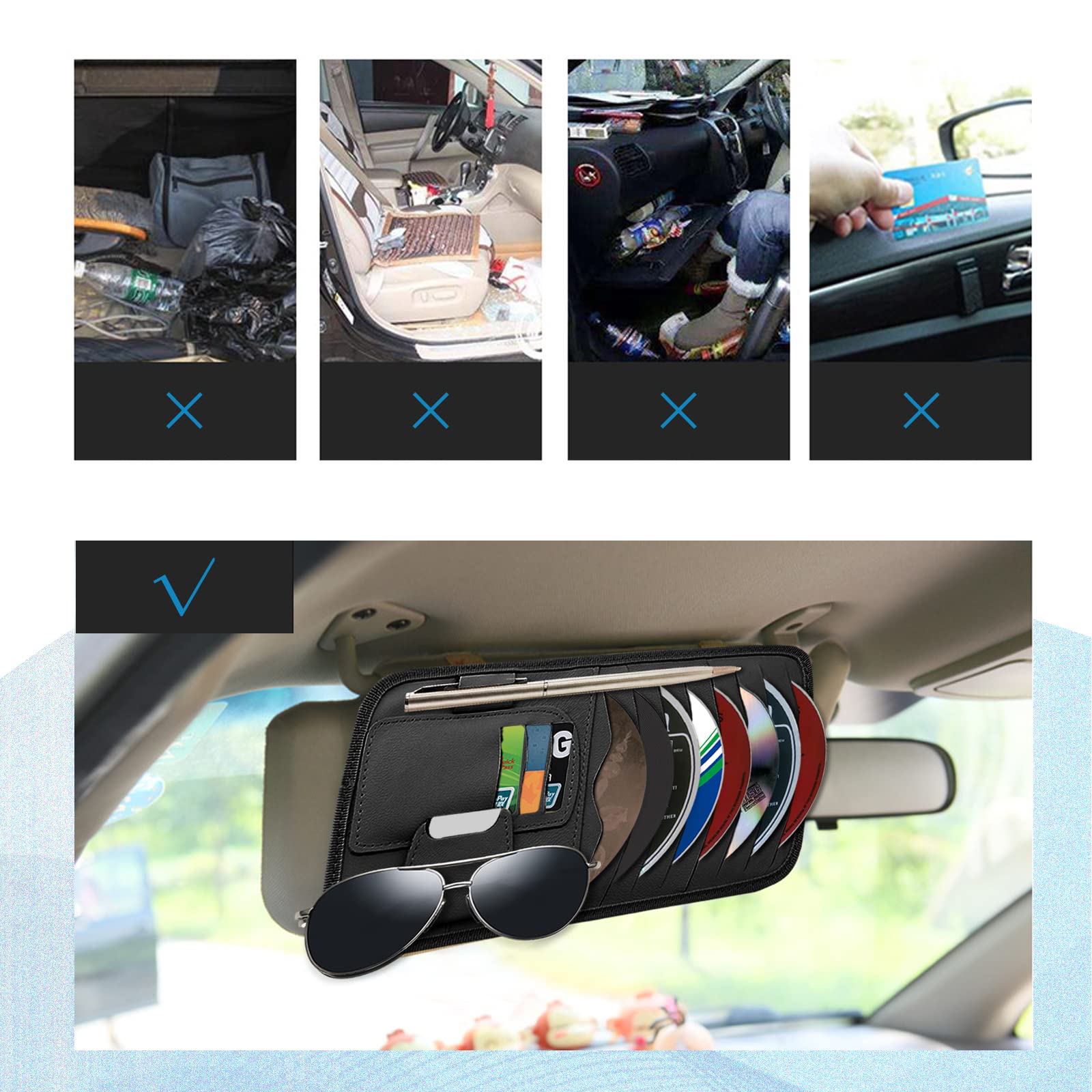 Snapklik.com : Car Visor CD Case Holder, Universal Sun Visor Organizer ...