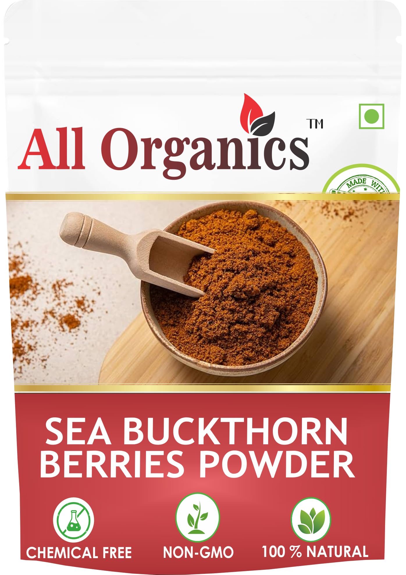 All Organics Sea Buckthorn Berries Powder -(100 gm) Rich In Omega, Vitamin E, Vitamin C - Pure & Natural-image-32