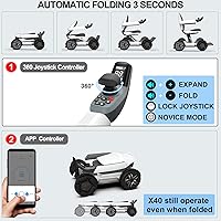 Vista 3 de Dispositivo inteligente para silla de ruedas eléctrica, plegado automático, control remoto, inteligente, compacto y resistente, potente motor dual