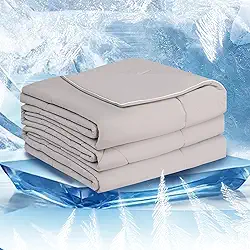 Edredom King cinza refrescante (274 x 228 cm), edredom refrescante de dupla face absorve o calor corporal para manter o fresco, cobertores refrescantes para dormir quente e suores noturnos, Q-Max>0,5,