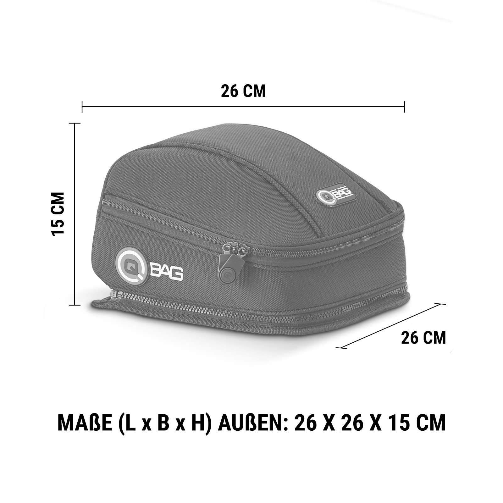QBag Hecktasche 03 Motorradtasche 5 Liter Stauraum schwarz