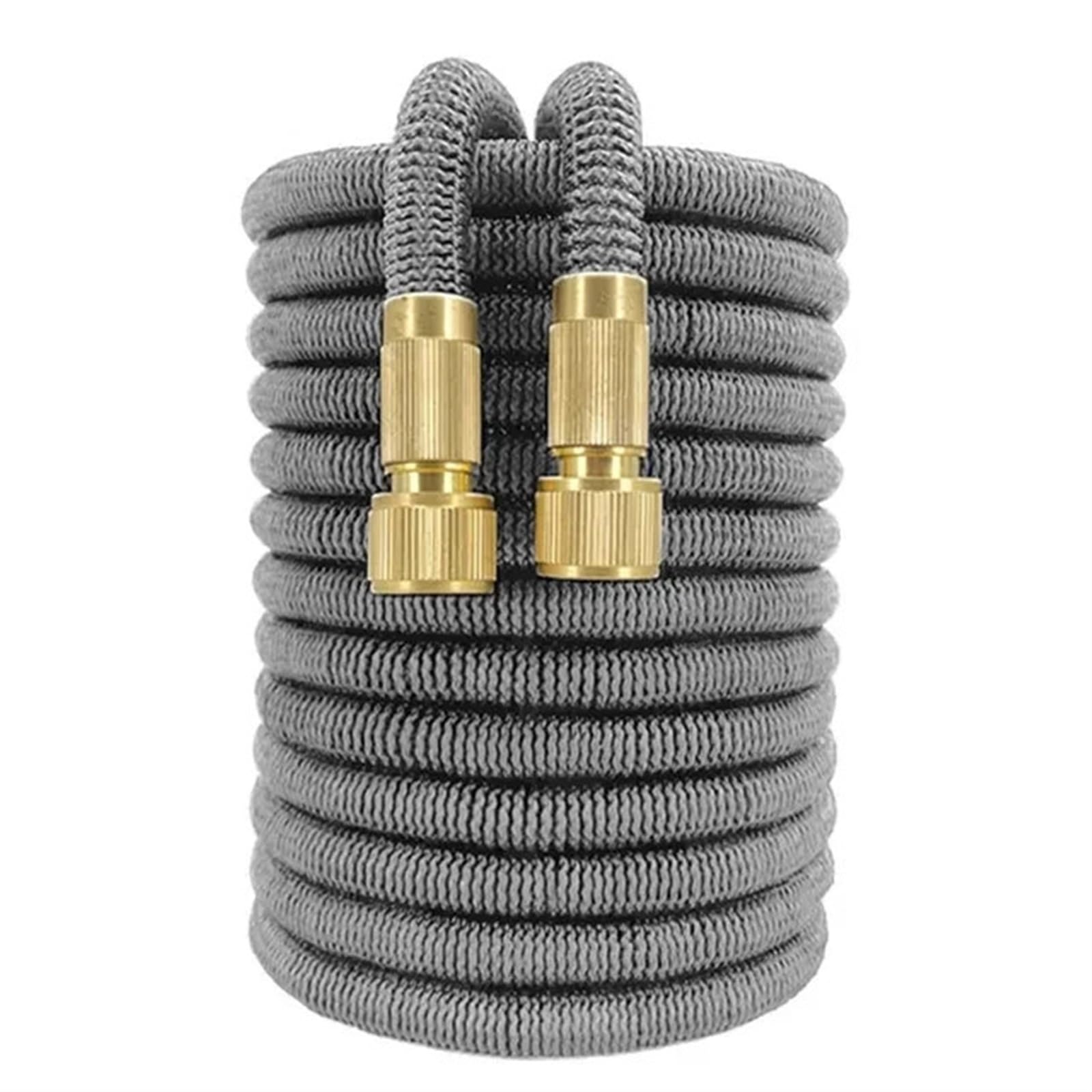 Manguera de jardín Extensible Flexible de Alta Resistencia, Manguera de Rollo de Agua, Manguera de Lavado de Autos, Conector rápido de 1/2 "de 25 pies a 150 pies(Gray,25ft)