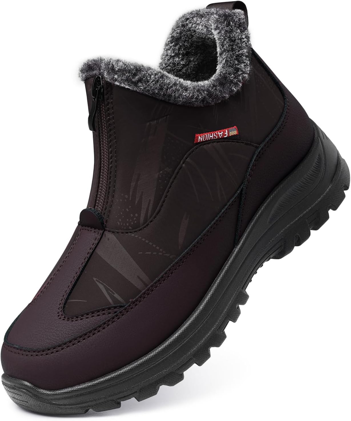 Winter Snow Boots for Women: Waterproof Warm Fur Lined Walking Outdoor Ankle Booties Slip on Snow Shoes Size 5-12