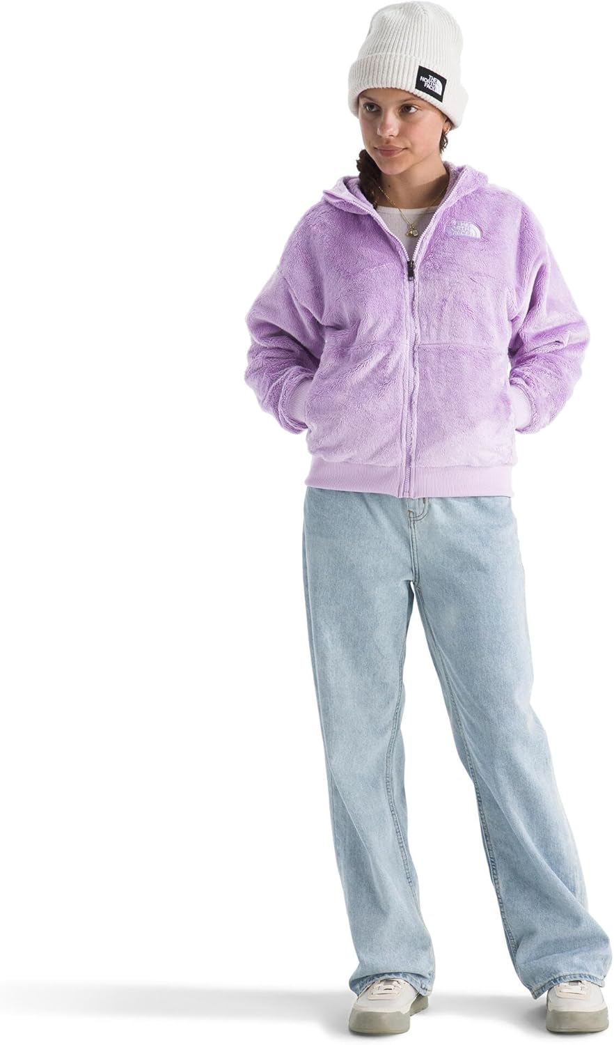 THE NORTH FACE Girls' Osito Full Zip Hoodie | Fleece Hooded Jacket With Hand Pockets & Durable Ribbed Collar - Image 5