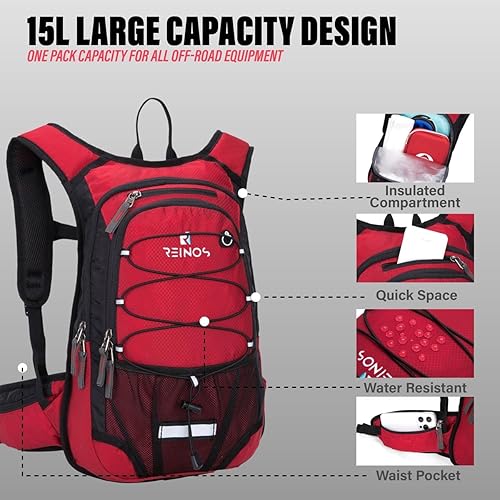 Vista 2 de Hydration Pack Backpack with 3L Water Bladder for Men & Women, Hiking Daypack with Thermal Insulation Running, Cycling, Camping, Skiing, Outdoor