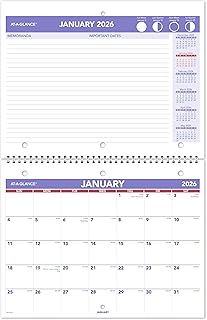 AT-A-GLANCE 2026 Wall Calendar, 8.5" x 11", Small, Unruled Blocks, Monthly (PM1702826)