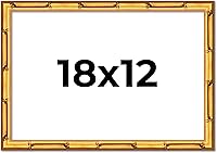 Vista 308 de Poster Palooza Marco de madera maciza de bambú dorado de 12 x 8 pulgadas con acrílico UV, respaldo de tablero de espuma y accesorios para colgar