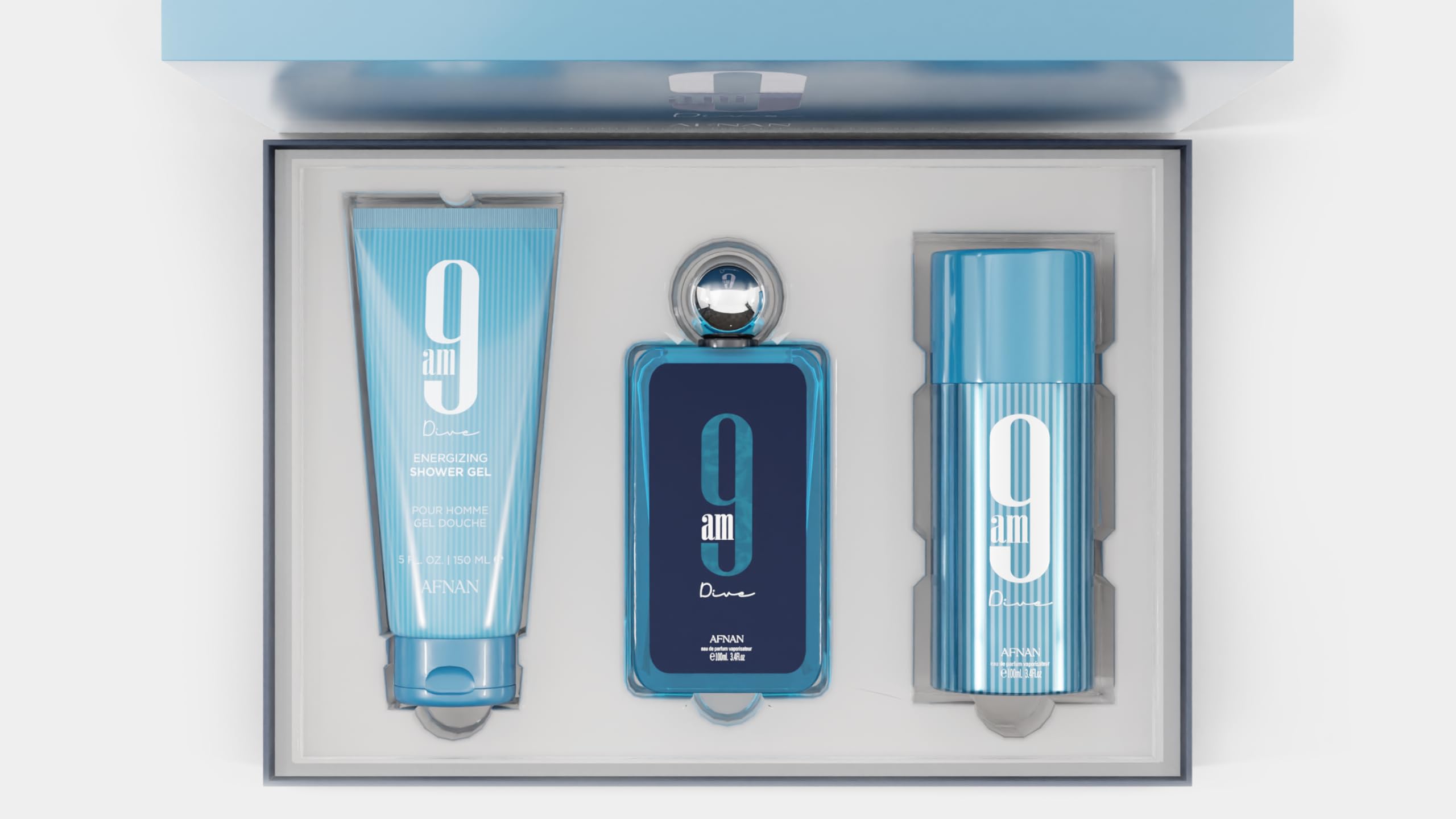 Amazon.com : Afnan 9 Am Dive Perfume Gift Set – Eau De Parfum (3.4