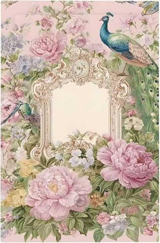 GJKIAP Decorative Light Switch Cover Plate Pink Florals Gree