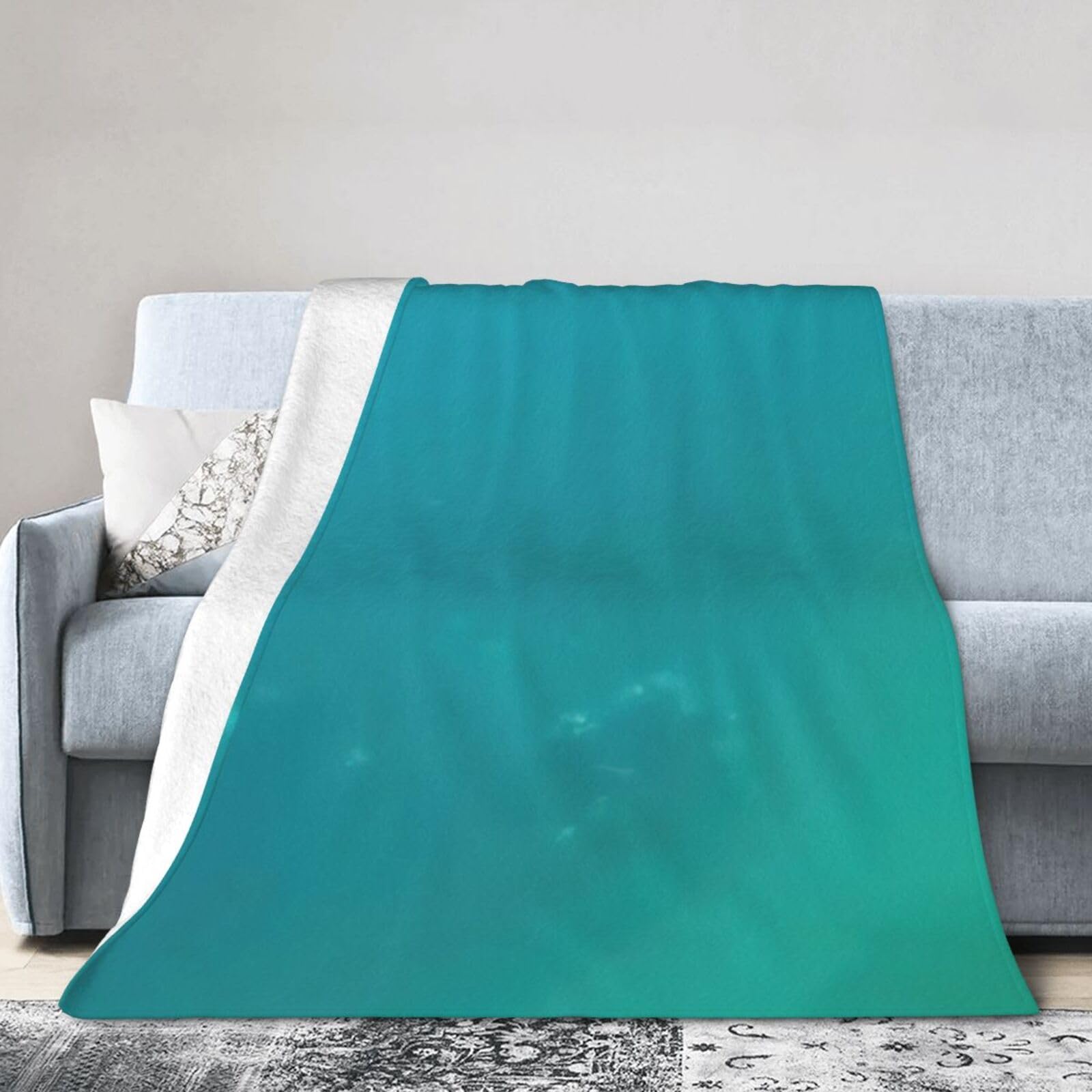 Uusnwaa Soft Cosy Fleece Warm Throw Sea Print Blanket