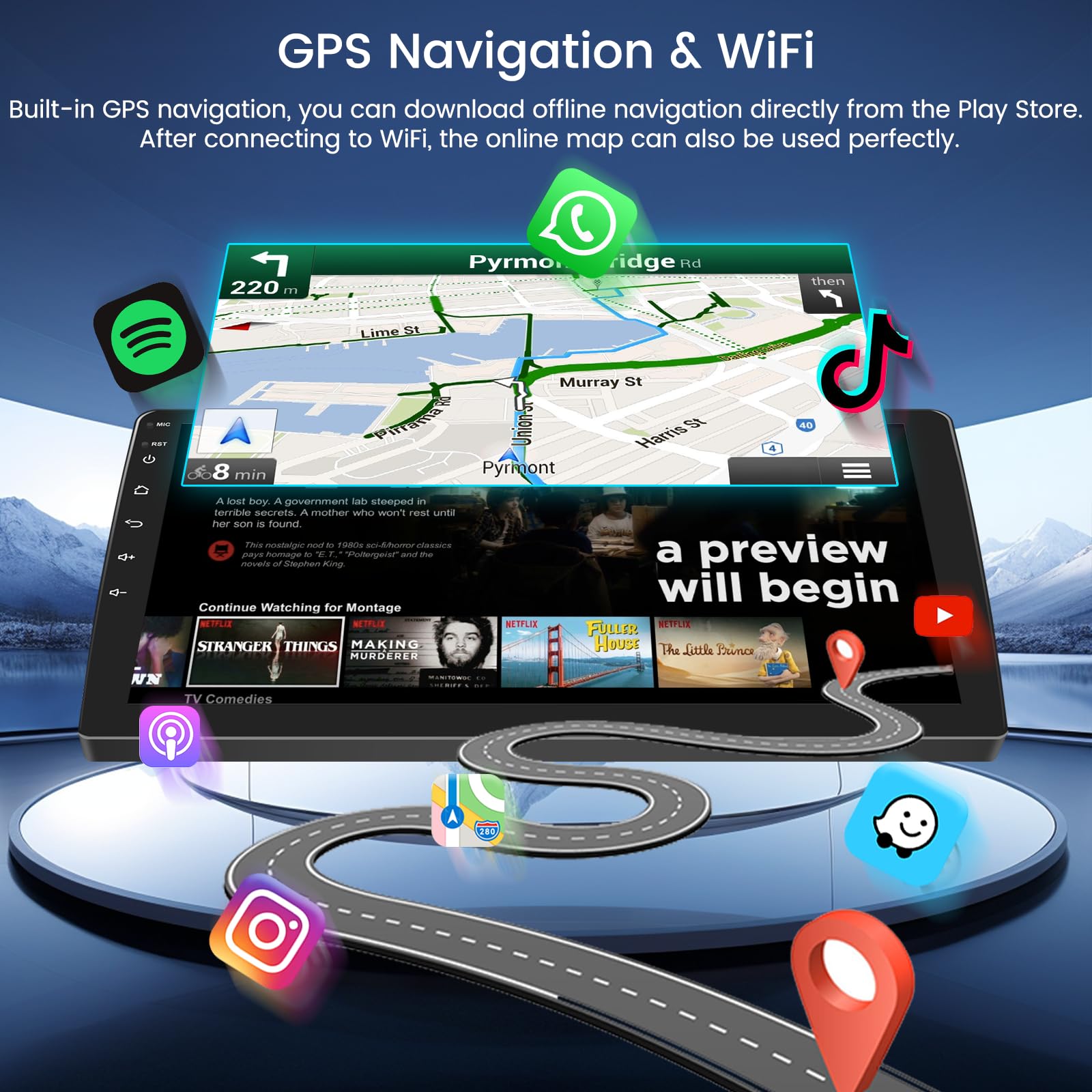 2+64GB Android Autoradio Wireless Carplay pour Opel Astra H, Zafira B, Corse C D, Tactile Écran 9 Pouces Bluetooth Poste Radio Voiture Android Auto Caméra de Recul, Radio avec GPS WiFi EQ FM RDS