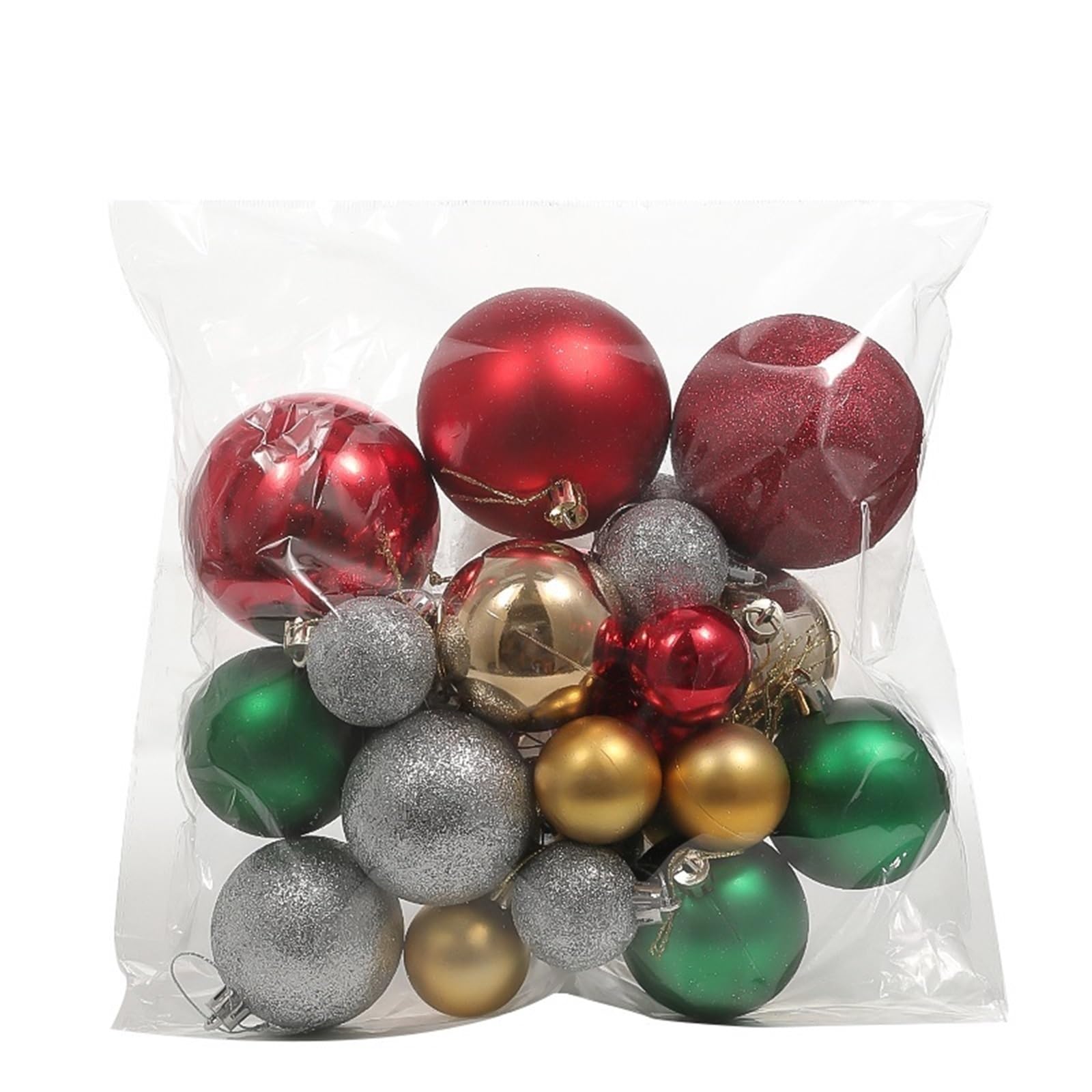 Bolas De Navidad 24 Uds decoración navideña 4-8CM Bola de Navidad árbol Adornos Colgantes del hogar Suministros Fiesta año Nuevo Accesorio Decoración(Mix)