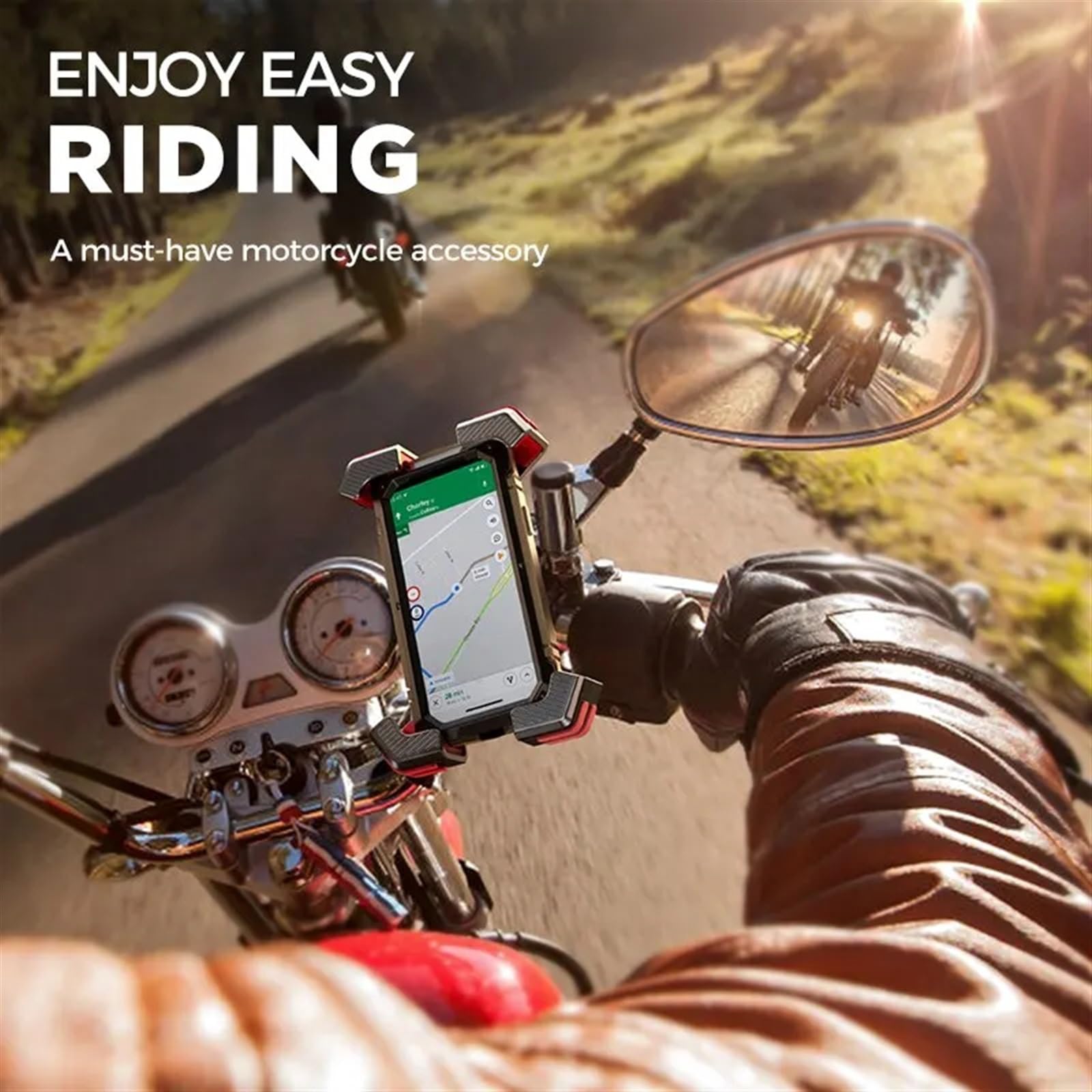 Support Navigation Moto Support Téléphone pour Moto Adapté Aux Téléphones 4.7 À 6.8 Pouces Installation Verrouillage 1s pour Vélo Scooter ATV/UTV