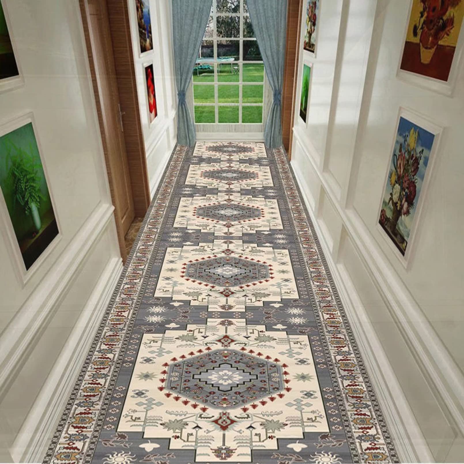 Carpet Runner for Hallway Front Door/Entrances/Office Carpet Runners Heavy Duty Long Hallway Carpet Runner Machine Washable Contemporary Passage Runner Rug for Hallway,0.8m x 2.5m