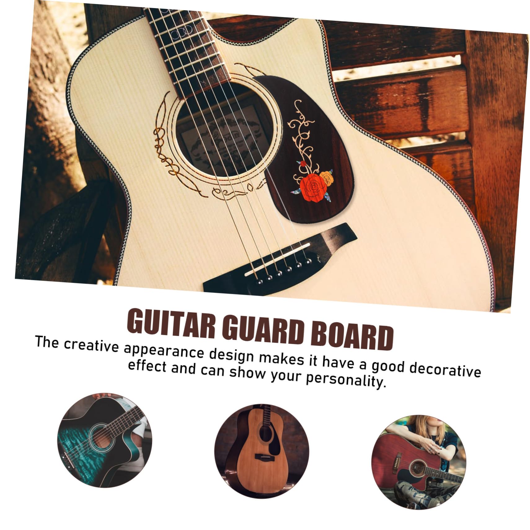 4 Uds Golpeador De Guitarra Eleguitar Guitarra Rosa Pegatinas Pastillas De Guitarra Golpeador Acústico Material Púas De Guitarra Para Guitarra Eléctrica Pegatinas Para Guitarra