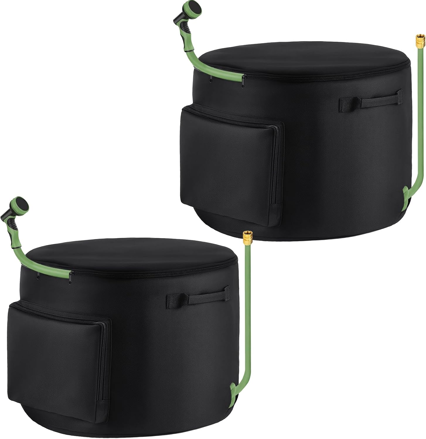 2 Pack Garden Water Hose Holder Storage Bags for 150 ft Hose, Heavy Duty Oxford Storage Bag with Entry Hole, Water Hoses Pot for Outside Inside, Garage, Rv, Warehouse, Garden Tools