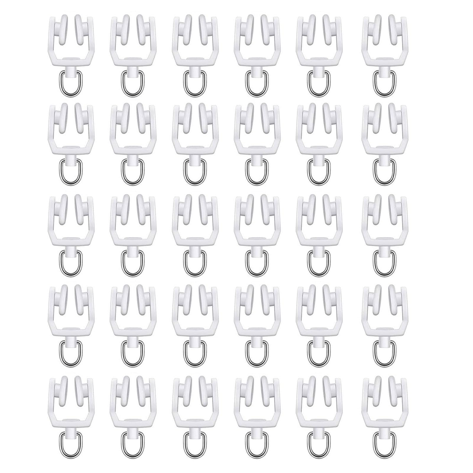 Rafgaldex Multicolor 30Pcs Ceiling Curtain Track Rollers Hook Heavy Duty Rails Pulleys & Steel Hook For Smooth Sliding Window Drapery Easy Installs Curtain
