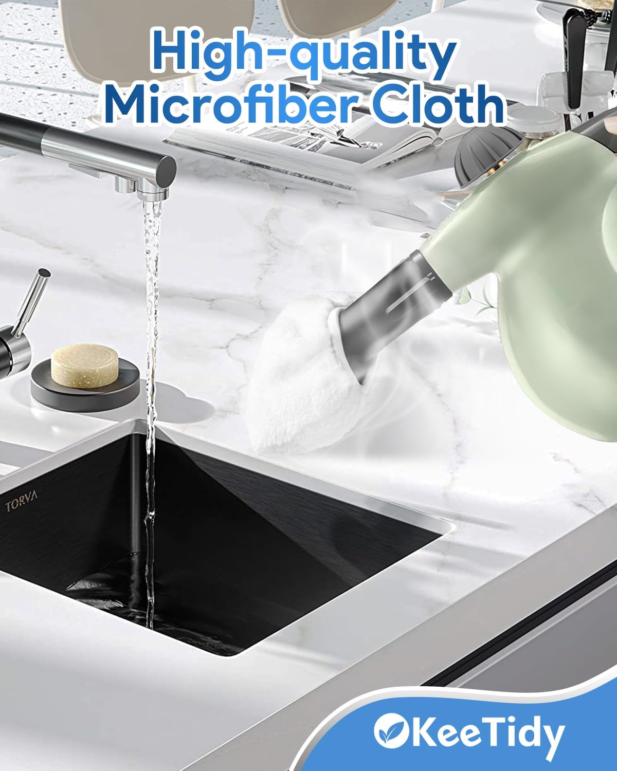 24 Pack Universal Steam Mop Pads Microfiber Cloths Compatible with Bissell Steam Shot Cleaner fit for PurSteam fit for Wagner Spraytech fit for McCulloch Handheld Steam Cleaner Accessories