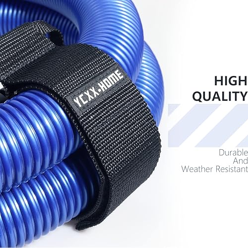 Miniatura 2 de 2 piezas de soporte de almacenamiento de cables de alta resistencia con gancho y bucle, correa organizadora de manguera con asa de transporte para