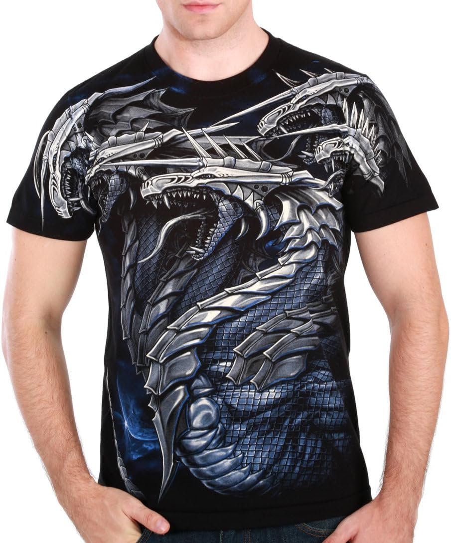 Rock Eagle Men's T-Shirt Dragon Metal Graffiti Tattoo Punk Rock mma #REL6