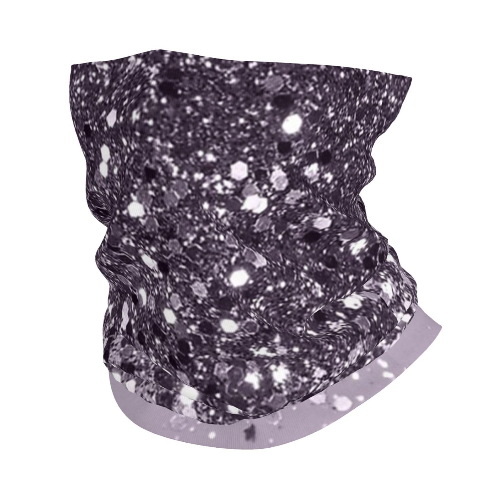Poadnly Sparkling Lavender Lady Glitter Shiny Decor Art, Bandana Neck Gaiter Soft Face Cover Neck Warmer Tube Half Face Mask