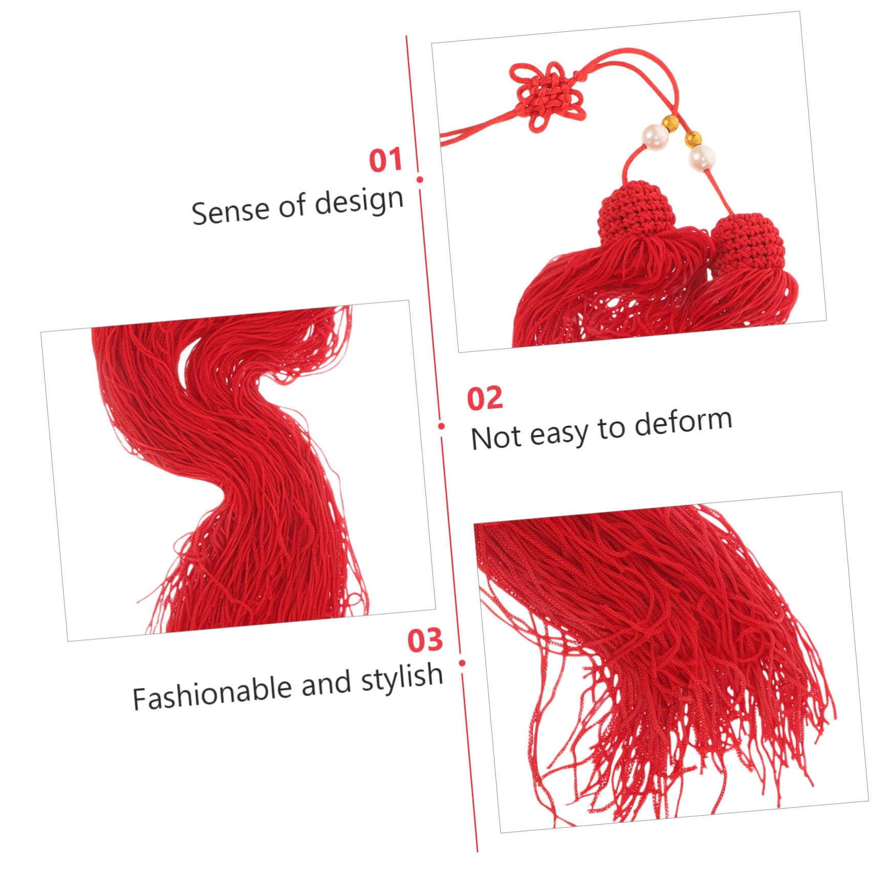 Cabilock Borla Roja de Tela para Adorno de Sable de Tai Chi, Material Seguro y Uso Versátil para Equipamiento de Práctica Marcial