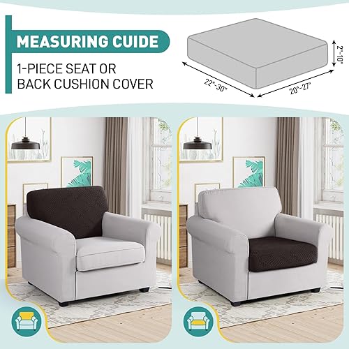 Miniatura 3 de Ruaozz Fundas de cojín para sofá seccional, fundas de cojín elásticas para sofá seccional, fundas de sofá lavables para muebles suaves en forma de