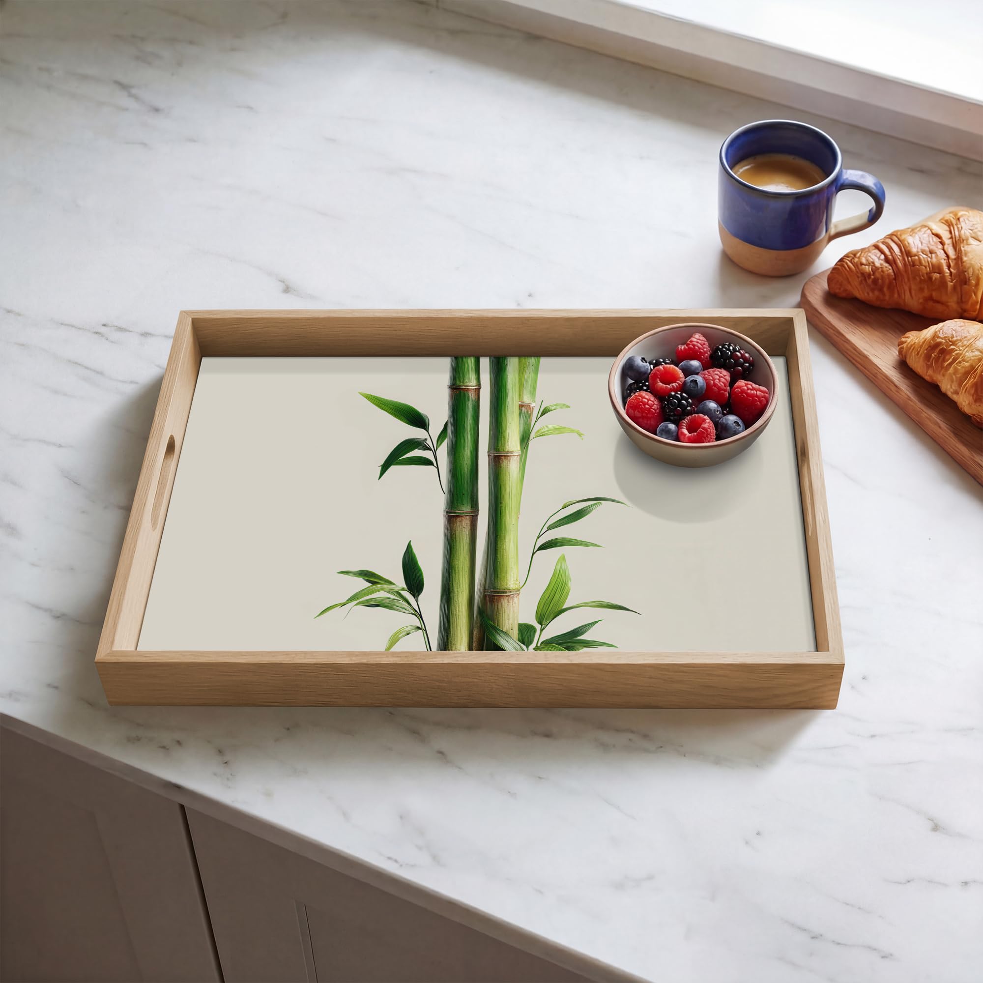 Plateau Plateaux Service Repas Bois Decoratif Table Résistant Aux