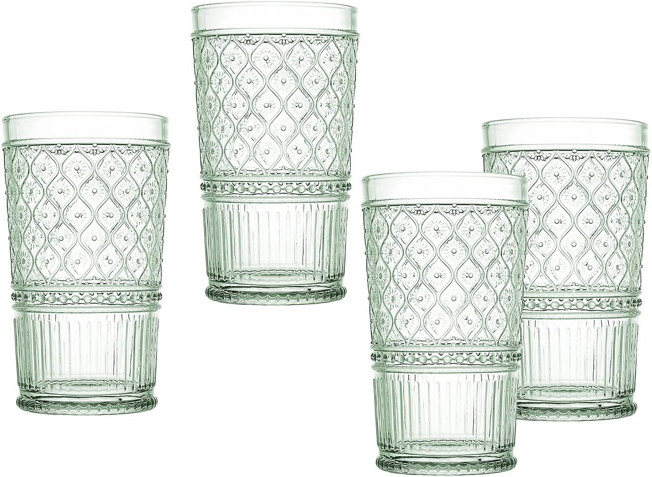 Godinger Highball Drinking Glasses, Tall Glass Cups