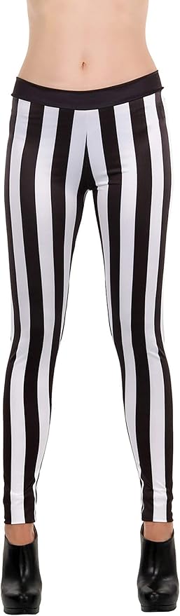 Black and gold striped leggings Clearance