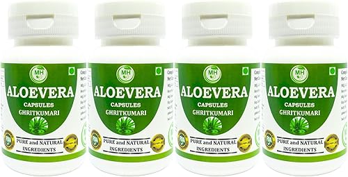 Miniatura 1 de Aloevera Capsules, paquete combinado de 4 x 60 x 500 mg. Veg. Cápsulas  Powerhouse of Nutrients  Maravillosa hierba para trastornos de la piel (4)