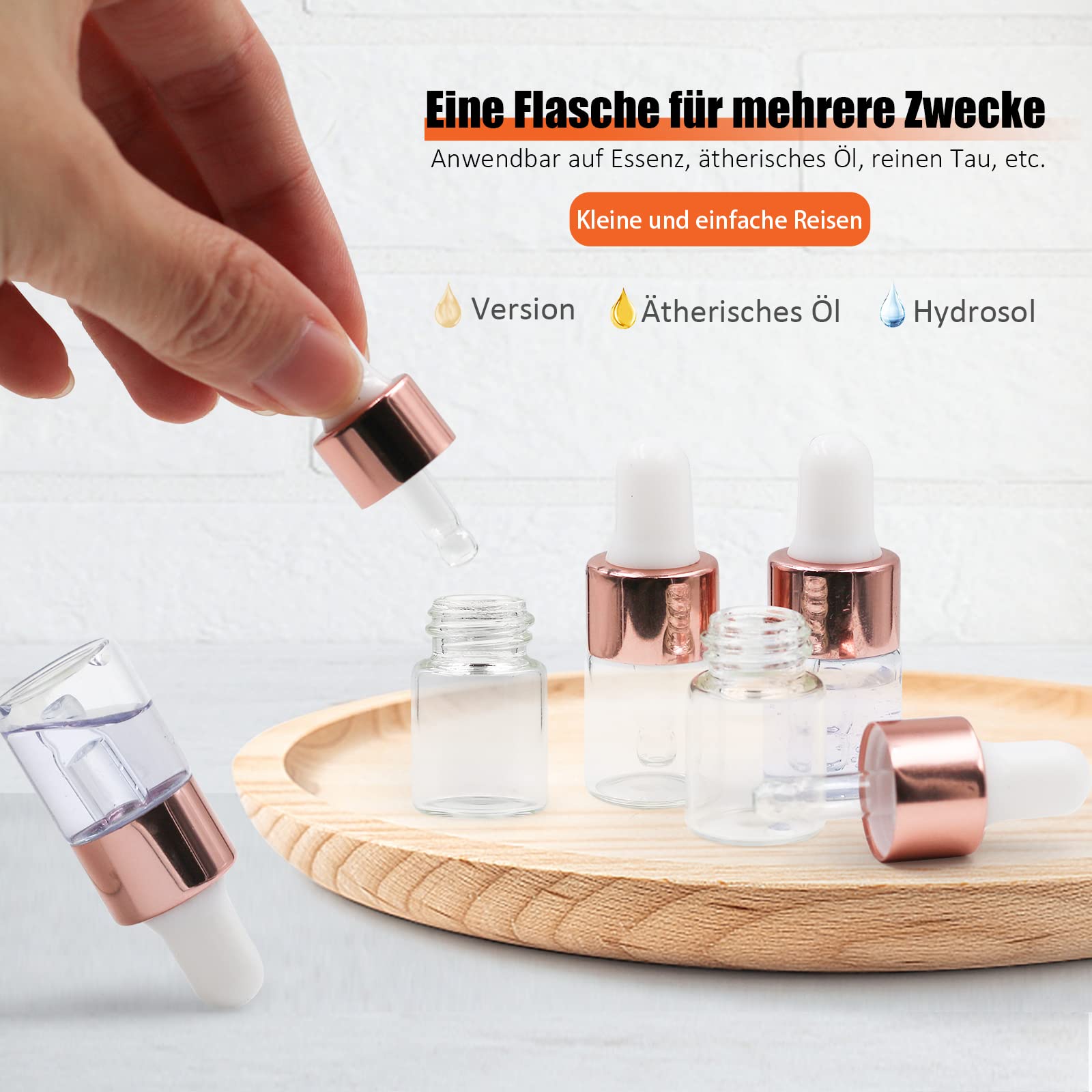 28 Stück 2 Ml Mini-Pipettenflaschen Aus Glas Mit Tropfer – Nachfüllbar Für ätherische Öle, Seren & Proben