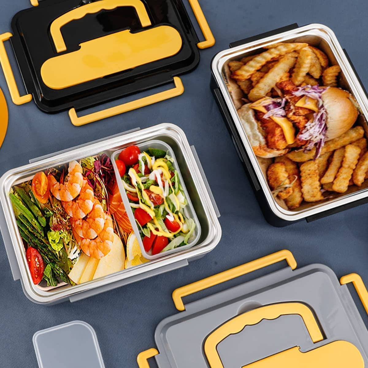 LIOONS Fiambrera eléctrica de 1,2 l con Tenedor y Cuchara de Acero Inoxidable, Fiambrera calentada, Calentador de Alimentos más rápido para Adultos y niños