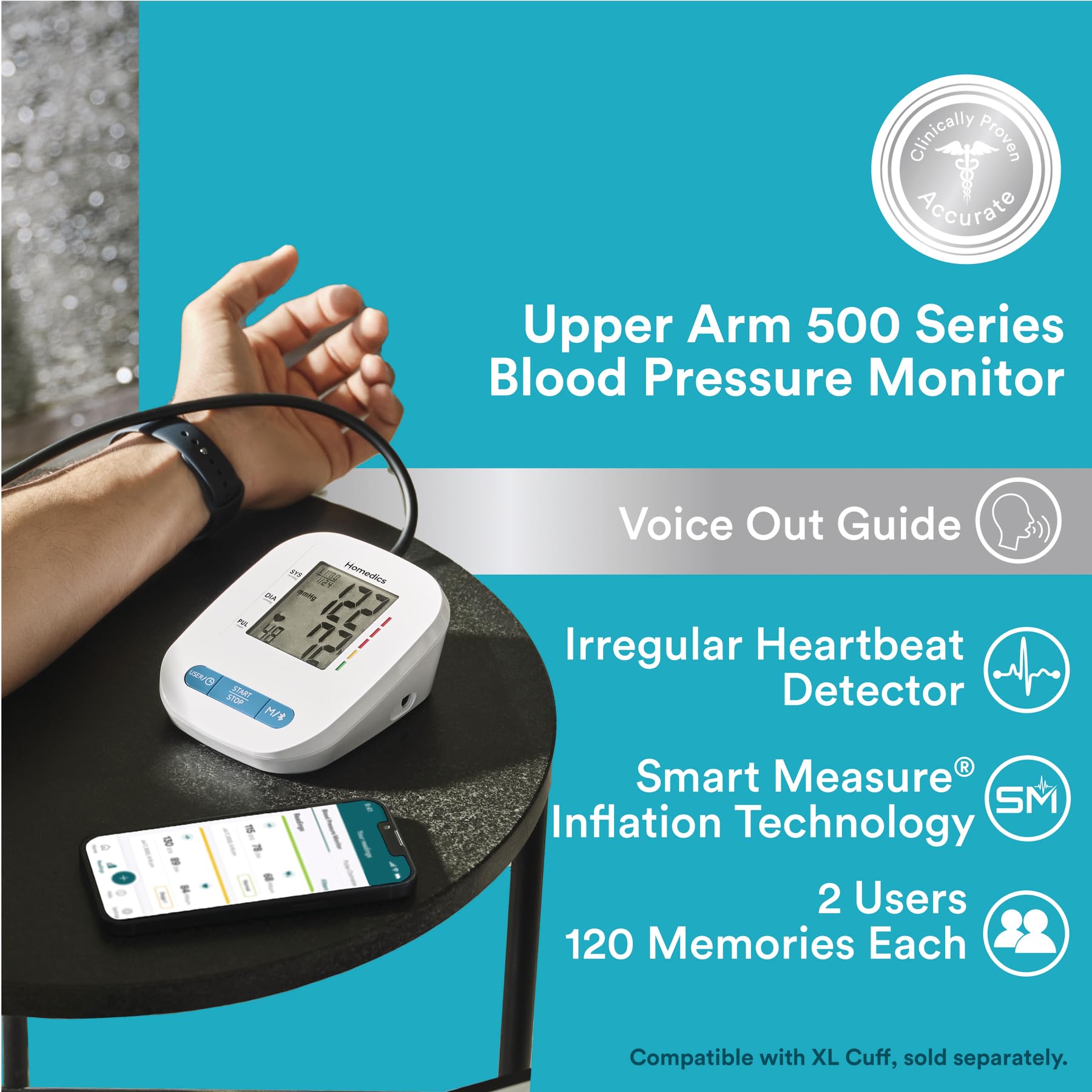 Homedics Blood Pressure Monitor - Bluetooth & Easy Tracking -2