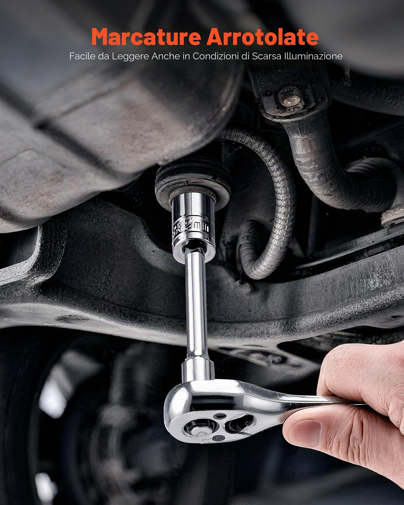 VEVOR Set di Bussole, 163 Pezzi, Set di Utensili per Bussole da 9,5/6,4/12,7 mm, SAE e Metriche, Profonde e Standard, con Custodia, Acciaio Legato CR-V Cromato, per Riparazioni Automobilistiche