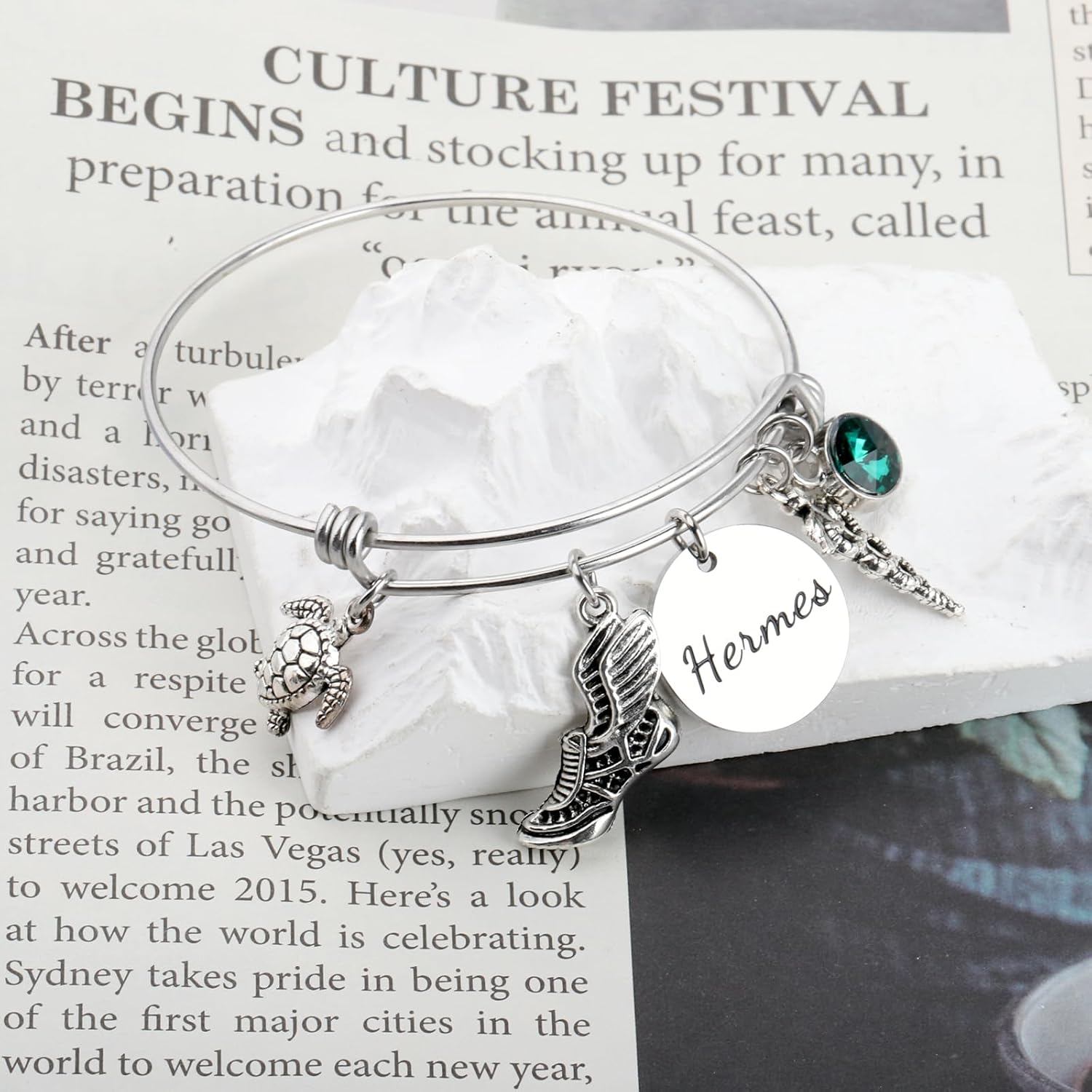 FAADBUK Messenger God Lover Gift God of Travelers Charm Bracelet Greek Mythology Jewelry image 3