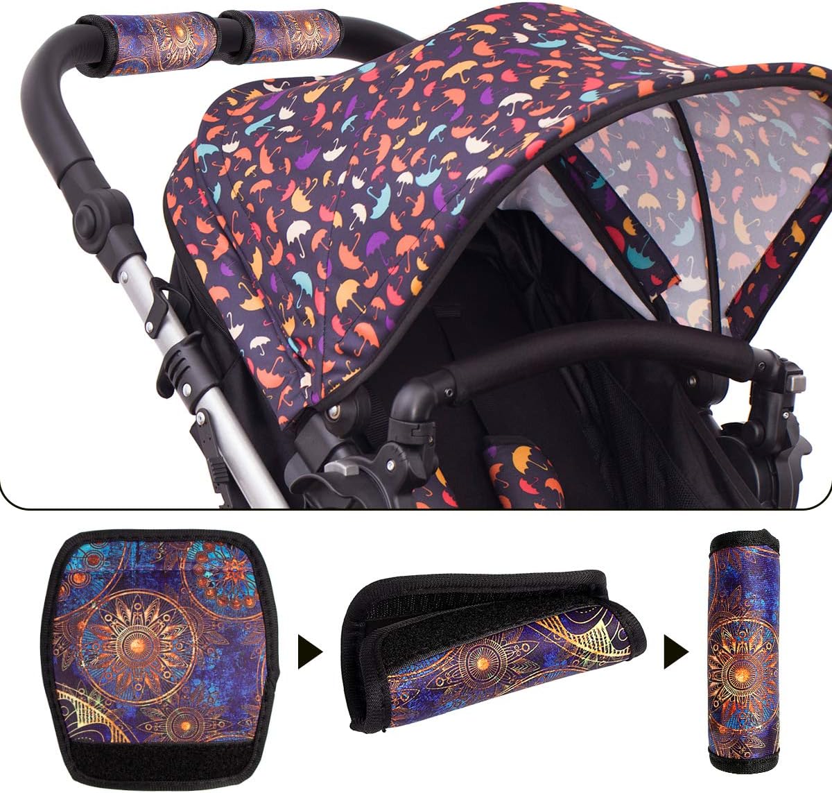 3 Pcs a Set, Comfort Neoprene Handle Wraps/Grip/Identifier for Travel Bag Luggage Suitcase Baby Carriage image 4