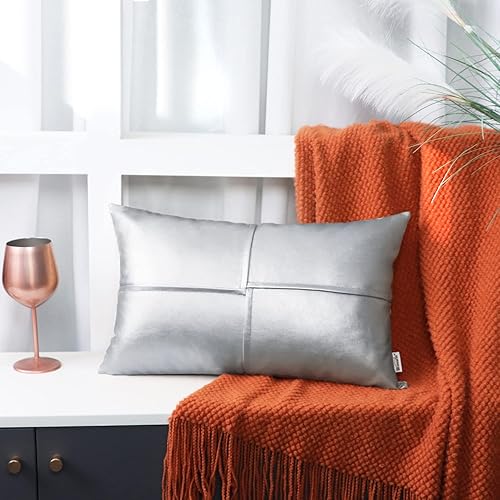 Miniatura 147 de BRAWARM Fundas de almohada de piel sintética de 20 x 20 pulgadas, paquete de 2, fundas de almohada de cuero crema, almohadas decorativas de cuero