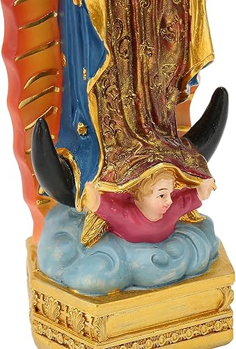 Miniatura 8 de Estatua de Guadalupe, hermosos detalles estatua cristiana elegante pintada a mano para el hogar
