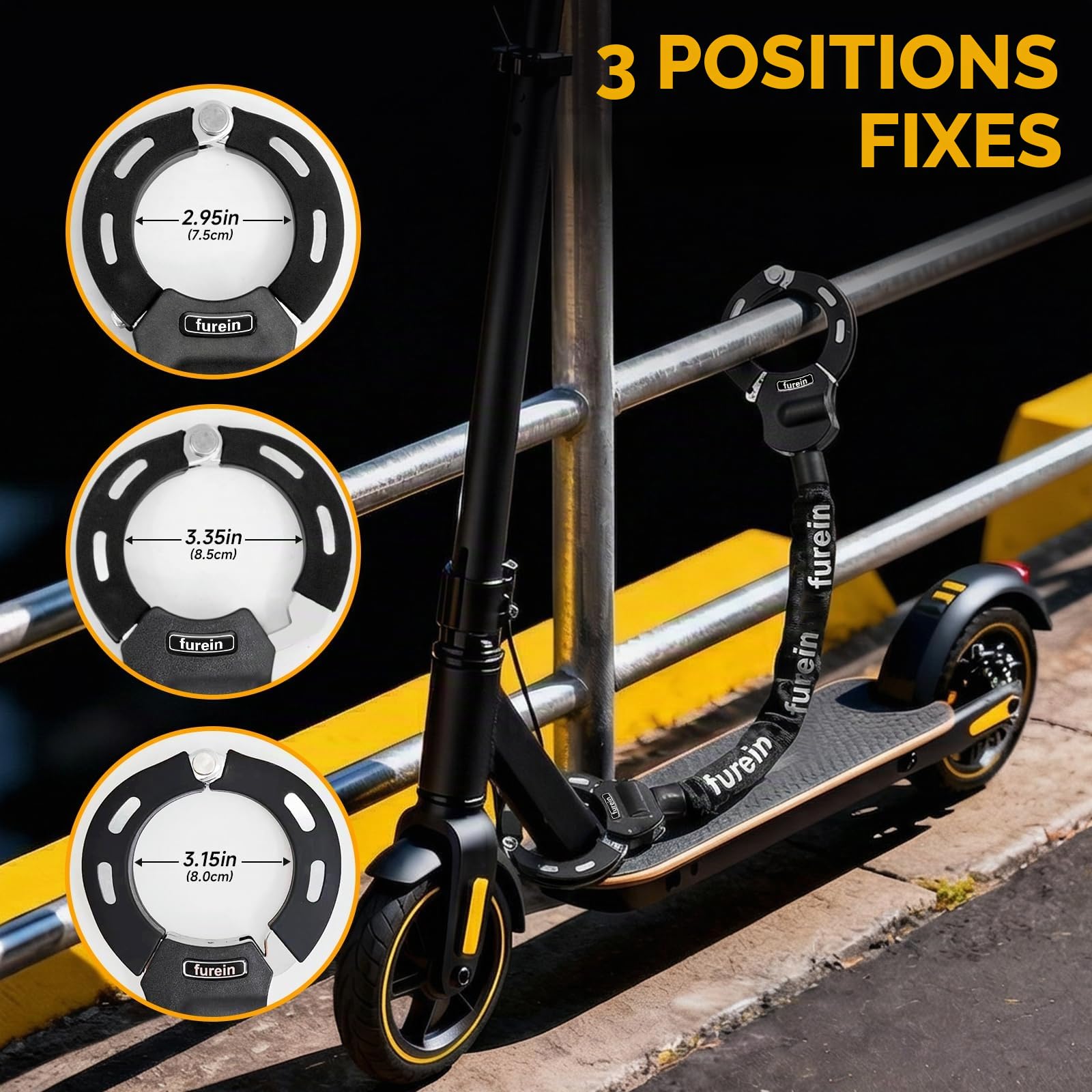 Antivol Trotinette Electrique,Cadenas Trotinette Electrique, Antivols pour Scooters Electriques avec Protection Anti - Rayures en Silicone, Comprend un sac de Rangement Portable 4L